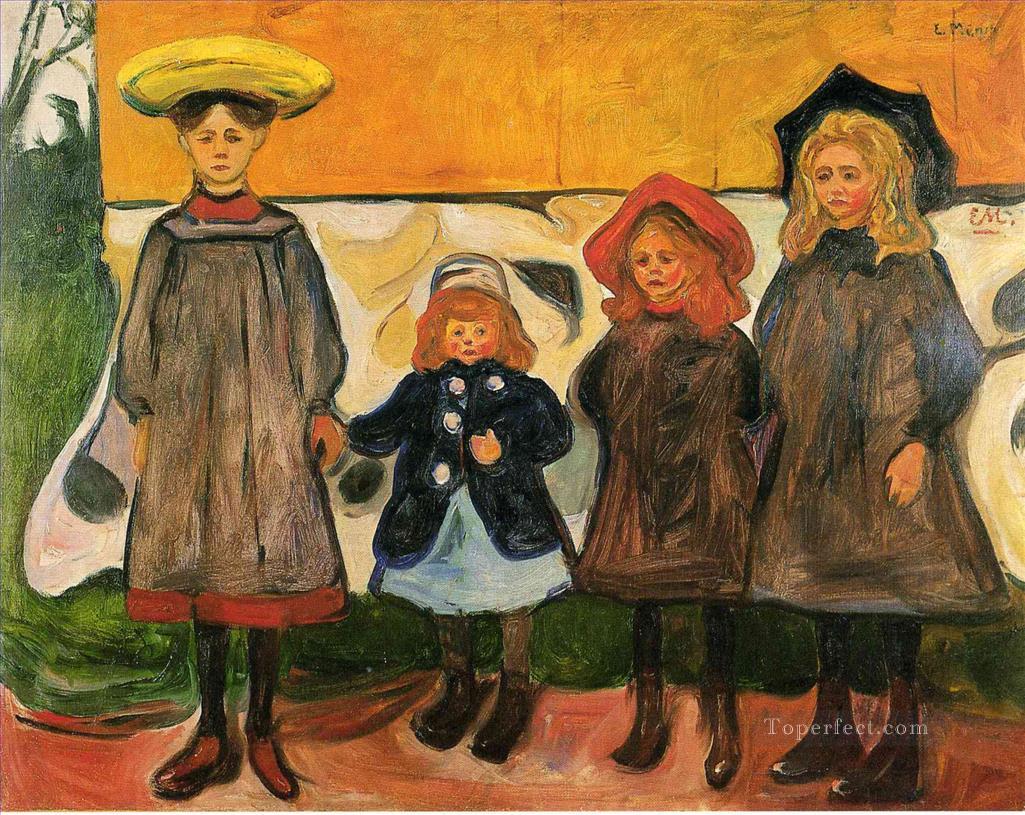 four girls in arsgardstrand 1903 Edvard Munch Expressionism Oil Paintings